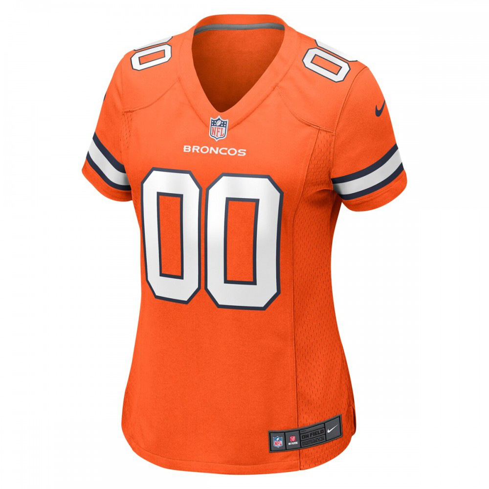 Denver Broncos Nike Women's Alternate Custom Game Jersey - Orange-GridironStore